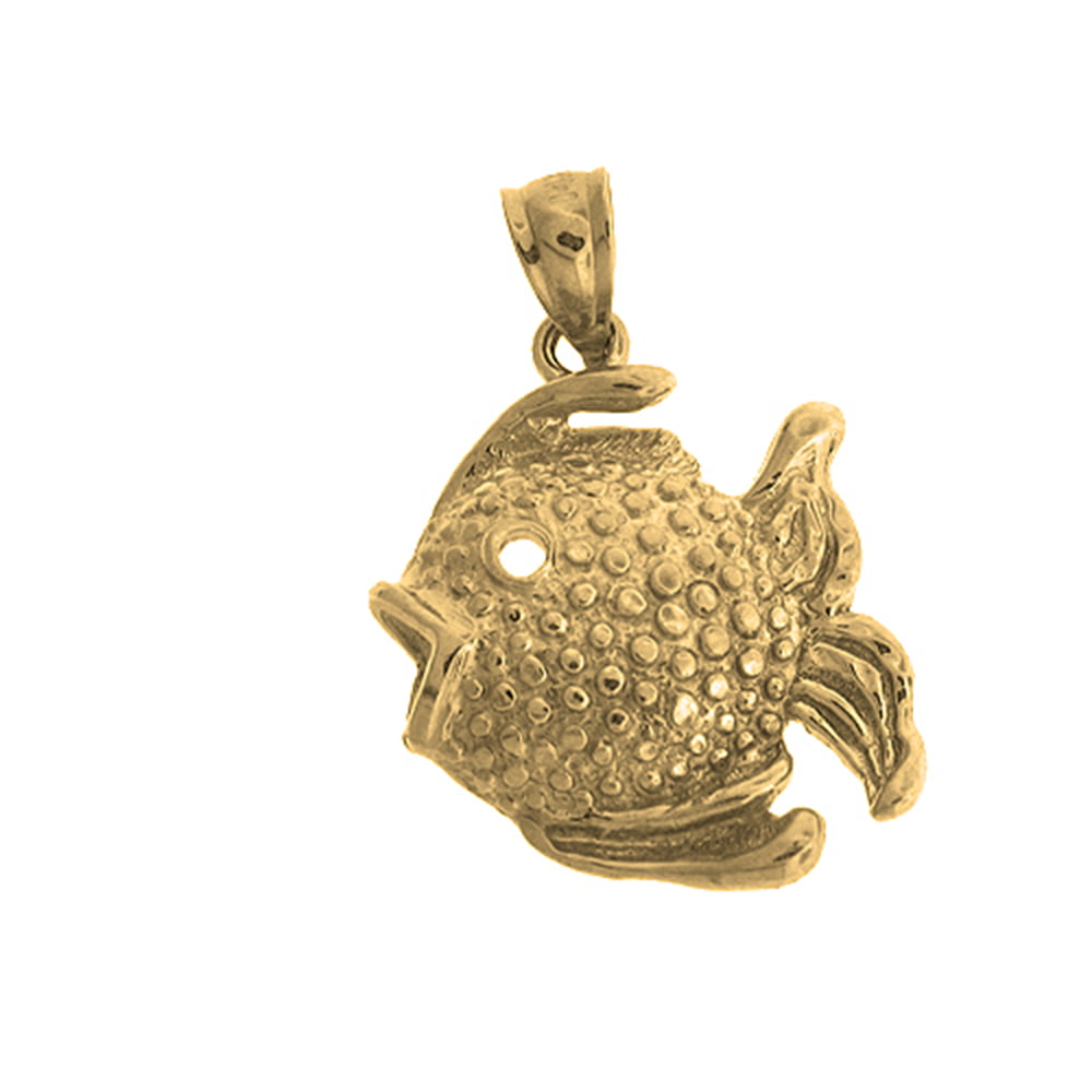 Jewels Obsession Silver Tropical Angelfish Necklace Rhodium-plated 925 Silver Tropical Angelfish Pendant with 18 Necklace