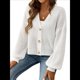 thumbnail image 1 of Suéteres Tipo Cárdigan para Mujer, Otoño 2025, con Frente Abierto, Botones Extragrandes, Cuello en V, Prendas de Punto Suaves y Sueltas. M, 1 of 10