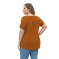 thumbnail image 2 of FOLUNSI Women's Plus Size Summer Tops Short Sleeve Lace Pleated Blouses Tunic Tops M-4XL, 2 of 6