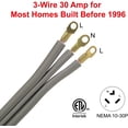 thumbnail image 6 of Clear Power 6 ft 10/3 SRDT, Indoor Dryer Cord, 3-Wire 30 Amp, Gray, CP10016, 6 of 6