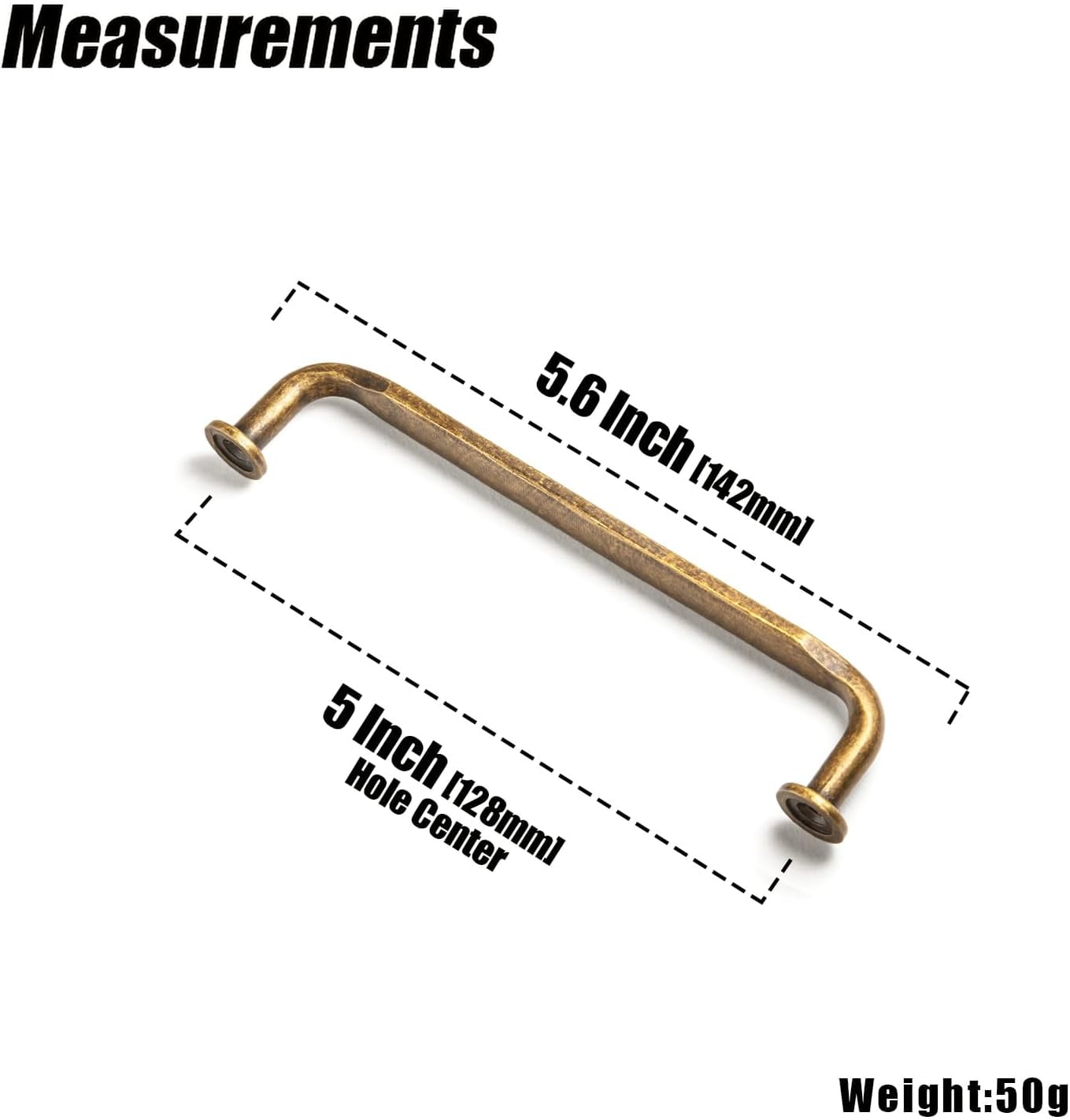 12-piece set of antique brass zinc alloy cabinet handles - 5-inch (128mm) center hole cabinet pull hardware, bedroom, kitchen 101
