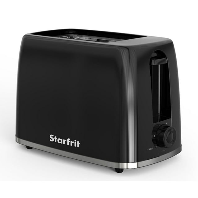 Starfrit 2-Slice Toaster, Black with 6 Browning Settings, Automatic Shut-Off