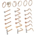 thumbnail image 1 of Juego de tachuelas de anillos de nariz de diamante de acero inoxidable para Zulema Pernos de anillos de la nariz, 1 of 7
