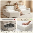 thumbnail image 2 of 105" L-Shaped Corduroy Cloud Sectional Sofa, No Assembly, Cup Holder & Side Pockets, White, Left-Facing, 2 of 7