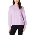 thumbnail image 1 of Tommy Hilfiger Womens Smocked Trim Sweatshirt, Purple, X-Small, 1 of 1