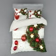 thumbnail image 2 of Ambesonne Christmas Bedding Set 3 Pcs, Ornament and Pine, Twin, Green Red, 2 of 3