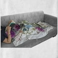 thumbnail image 6 of Thistle Soft Flannel Fleece Blanket, Vintage Vertical Herbal Border with Blooming Meadow Flowers Chamomile and Dragonfly, Cozy Plush for Indoor and Outdoor Use, 50" x 60", Multicolor, by Ambesonne, 6 of 6
