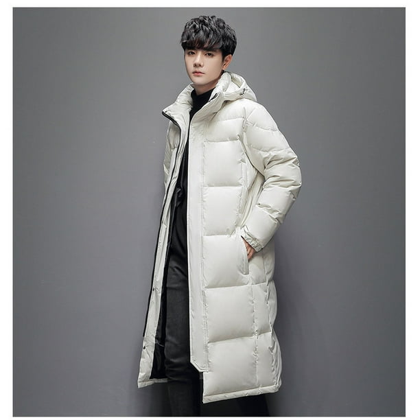 Chaqueta de plumón para mujer Versión china de juego de la chaqueta de plumón para parejas, hombres y mujeres, uniformes escolares sueltos coreanos engrosados por encima de la rodilla