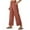 Orange, variant on YABCSAZ Women's Cotton Linen Wide Leg Pants Plus Size High Waist Sweatpants Casual Loose Longe Pants
