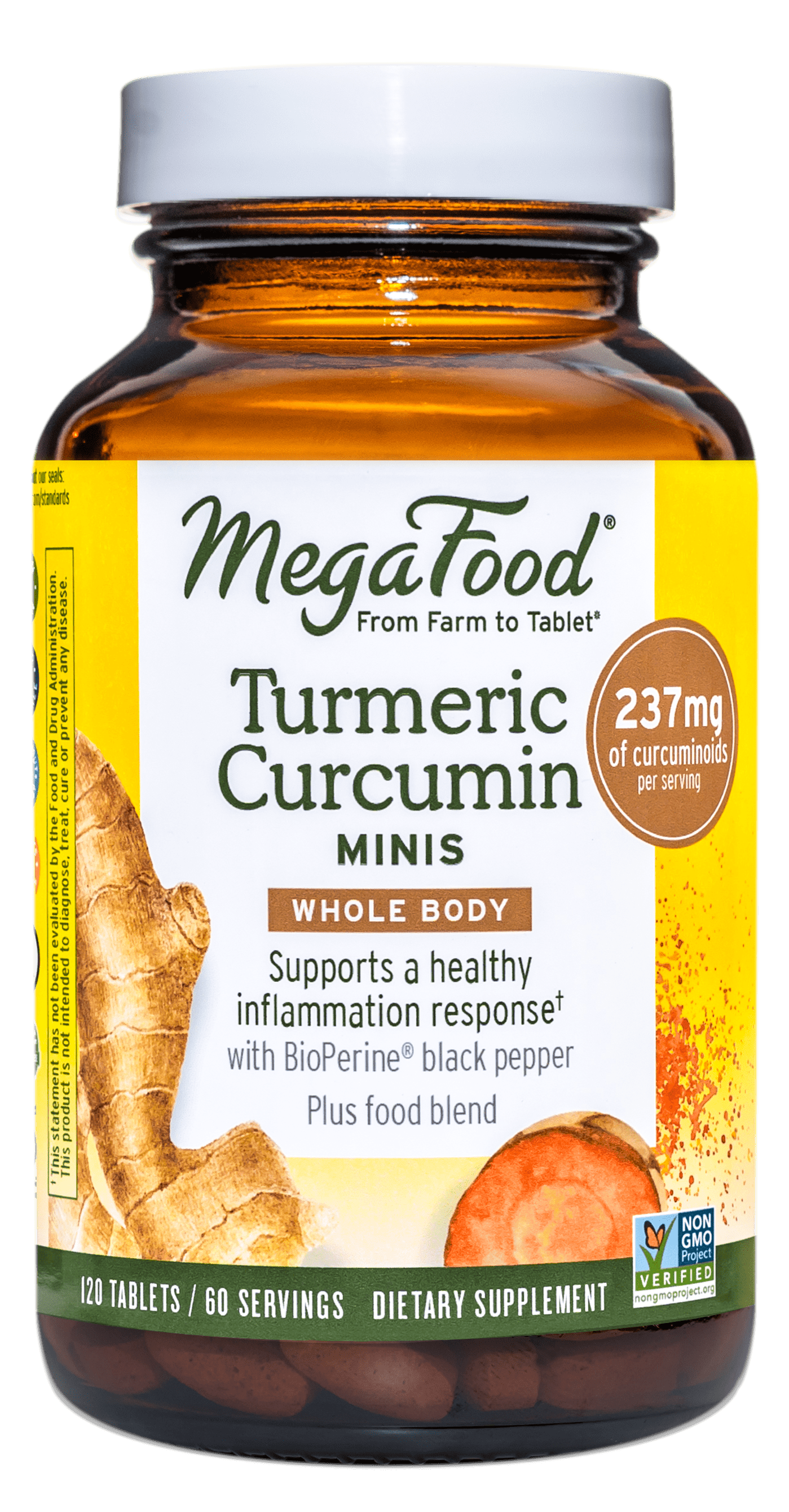 MegaFood Turmeric Curcumin Minis Made With Turmeric Root and Extract