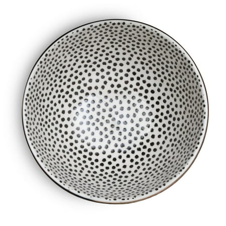 Thyme & Table Dot Ceramic Bowl Black and White