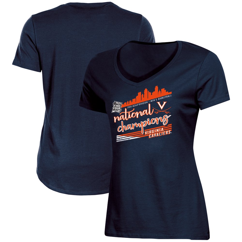 Virginia Cavaliers Women's 2019 NCAA Men's Basketball National Champions V-Neck T-Shirt - Navy