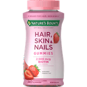 Nature's Bounty Hair Skin and Nails Vitamins With Biotin, Gummies, 140 Ct