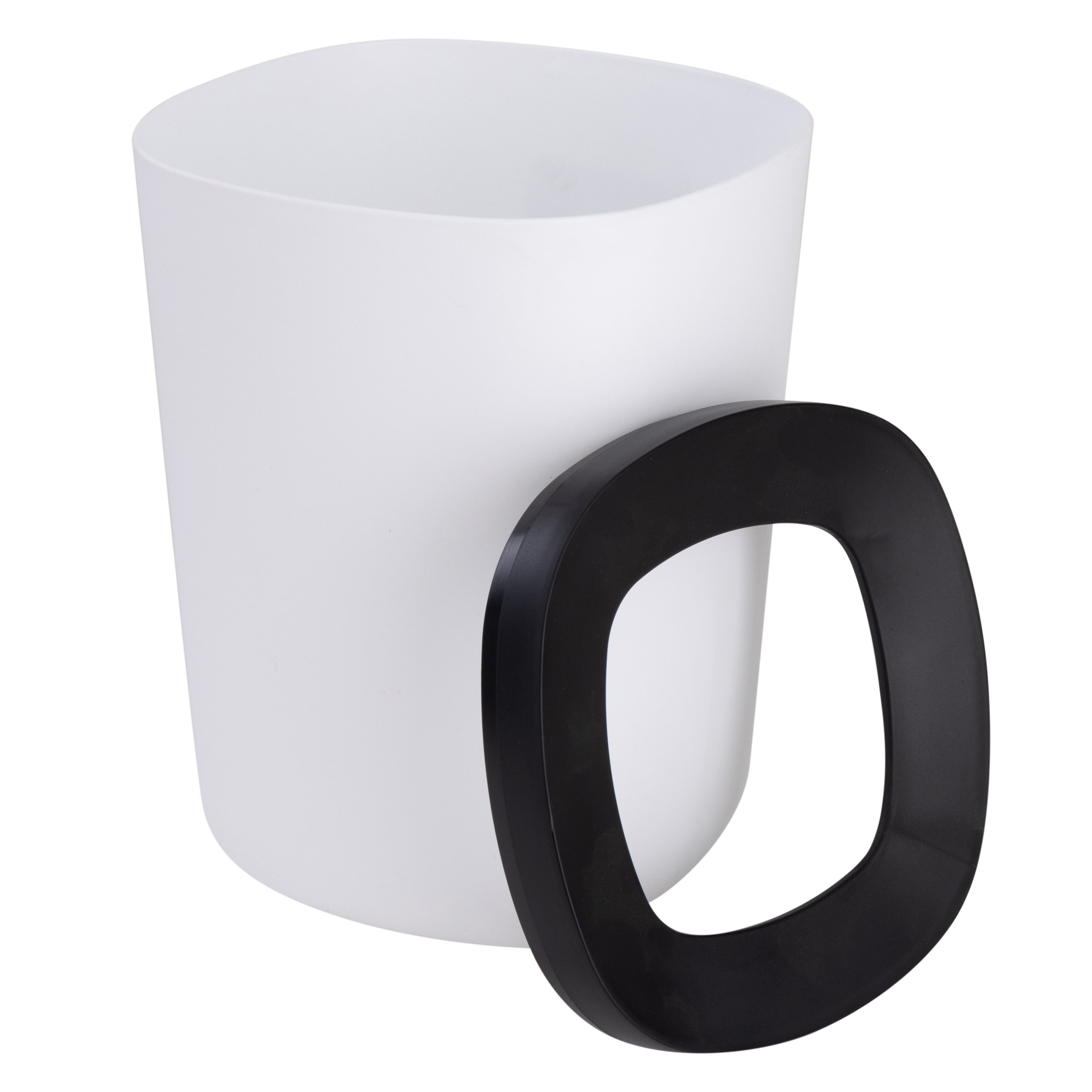Bath Bliss 2 Pack 2 Tone Two Piece Plastic Wastebasket in Black & White