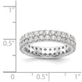 thumbnail image 5 of 14K White Gold Ring Band Eternity Diamond Round Polished 2CT Double Row , Size 6, 5 of 5