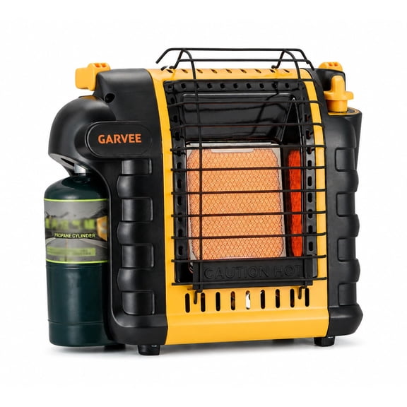 9000 BTU Portable Radiant Propane Space Heater with ODS & Tip-Over Protection – Indoor-Safe for Garage, Patio, Tent, Camping – Yellow