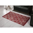 thumbnail image 1 of Luxen Home 3'x5' Handwoven Red/White Polyester/Cotton Rug with Metallic Print, 1 of 1