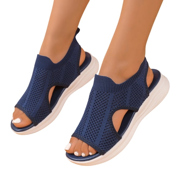 KEVCHE Womens Slip in Sandals, Comfortable Orthopedic Sandals with Arch Support , Walking Sport Athletic Sandals ,Open Toe Slip On Plantar Fasciitis Platform Dress Sandal