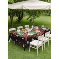 thumbnail image 3 of Outdoor Tablecloth with Umbrella Hole and Zipper, Christmas Rectangle Table Cloth 60x102 Inch Waterproof Tablecloth, Xmas Botanical Birds Snowflake Wooden Picnic Table Cover for Patio Camping, 3 of 7