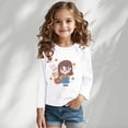 thumbnail image 2 of bbymog Girls White T Shirt Long Sleeve Crewneck Pullover Tops Fall Cotton Shirts for Boys Girls Tshirts White D 3 Years, 2 of 5