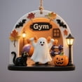 thumbnail image 4 of Diceymbol Spooky Cute Halloween Hanging Ornaments Friendly Ghost Scene Decor with Lantern and Cat Designs for Halloween Tree Home Decor and Seasonal Display, 4 of 7