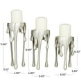 thumbnail image 4 of CosmoLiving by Cosmopolitan 3 Candle Silver Aluminum Metal Abstract Drip Candle Holder with Melting Designed Legs, Set of 3, 4 of 12