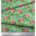 thumbnail image 3 of Soimoi Cotton Duck Fabric Leaves & Peony Floral Printed Craft Fabric by The Yard 42 Inch Wide, 3 of 3