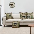 thumbnail image 3 of Rustic Cabin Bear Throw Pillow Covers 18 x 18 Inch Set of 4 Lodge Moose Deer Animal Decorative Pillows Case Polyester Linen Outdoor Cushion Covers for Couch Sofa Bed Home Decor, 3 of 5