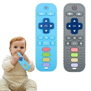 2 Pack Silicone Teething Toys for Infant Toddlers Remote Control Shape Teethers for Babies Chew Toys, Relief Soothe Babies Gums Set, BPA Free Freezable Dishwasher and Refrigerator Safe