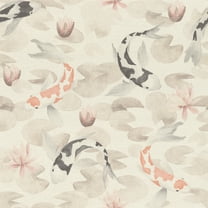 Advantage Nobu Beige Koi Fish Wallpaper