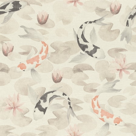 Advantage Nobu Beige Koi Fish Wallpaper