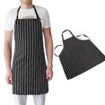 thumbnail image 2 of Visland Adjustable Adult Black Stripe Bib Apron With 2 Pockets Chef Waiter Kitchen Cook, 2 of 7