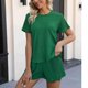 thumbnail image 5 of Pajama para Mujer Conjunto de Pantalones Cortos de Pascua Impreso de Manga Corta con Bolsillos de Pantalones Cortos Coincidentes, Poliéster Suave Home Lounge, 5 of 6