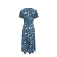 thumbnail image 3 of Robe à Imprimé Floral en Fleurs - Col Rond Confortable, Manches Courtes Élégantes, 3 of 11