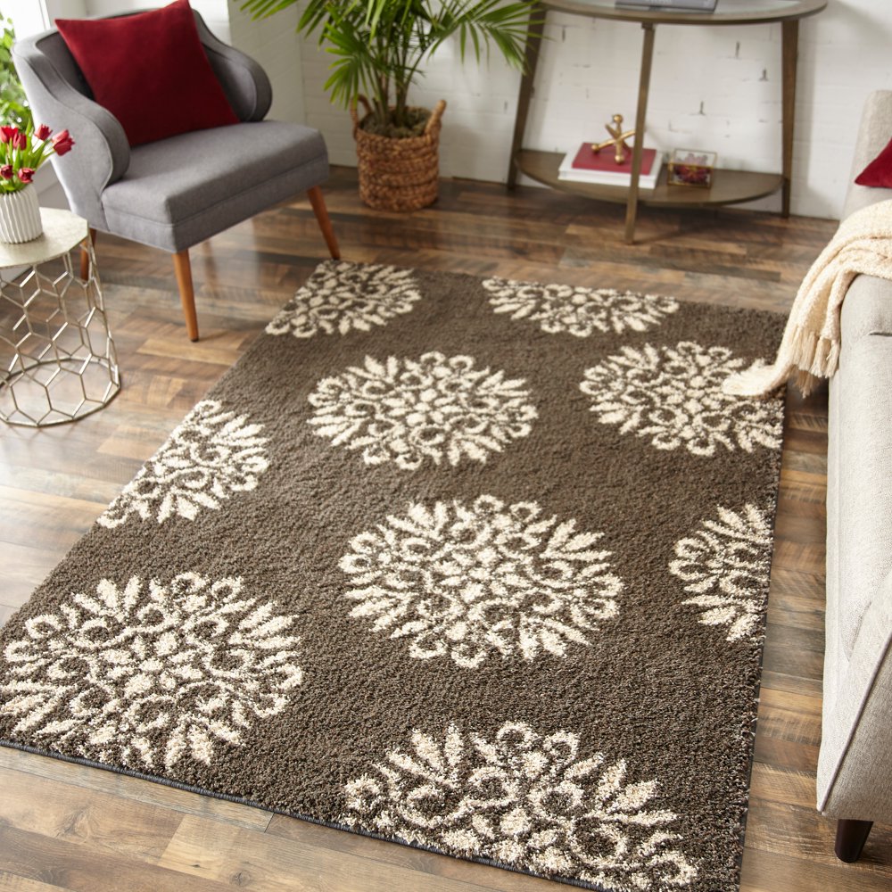 Mohawk Home Huxley Exploded Medallions Ash Grey Woven Area Rug, 8'x10