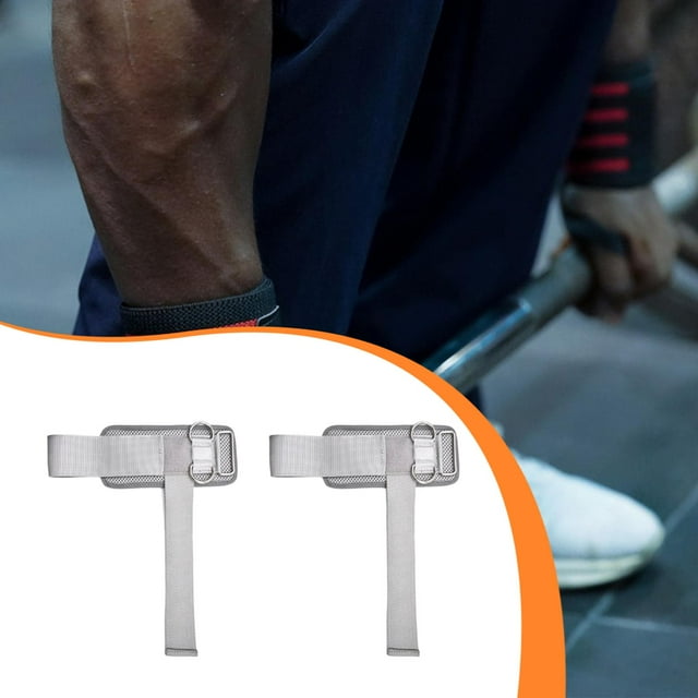 DYNWAVECA 2 Pcs Sangles de Poignet pour Musculation Hommes Femmes Exercice de Soulevé de Terre Gris
