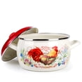 thumbnail image 3 of Enamel Stock Pot Rooster Enamel Cooking Pot Enameled Pot with Lid (7.9-qt. (7.5 L)), 3 of 13