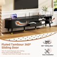 thumbnail image 6 of 75" TV Stand with Power Outlet for Living Room, Media Console with Adjustable Shelves and Golden Handle, TV Console with Sliding Tambour Door, Entertainment Center with Storage Cabinet (Black,75"), 6 of 14