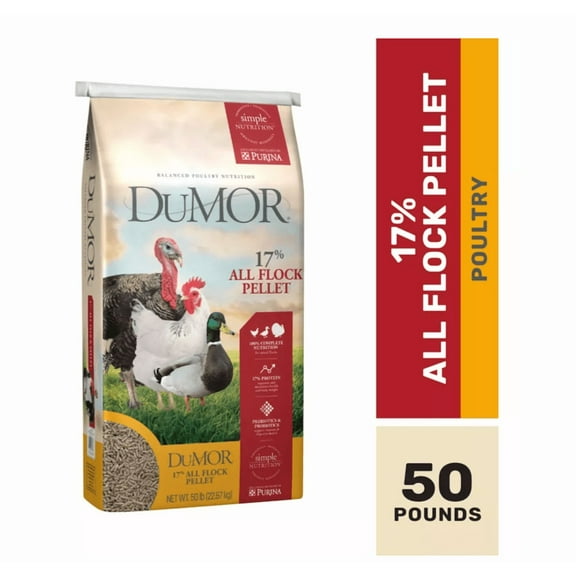 DuMOR 17% All Flock Pelleted Poultry Feed 50 lb