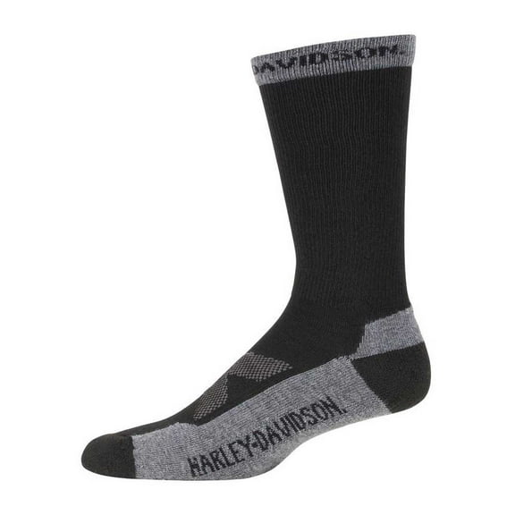 Harley-Davidson Men's Moisture Wicking Breathable Mesh Core Riding Socks - Black, Harley Davidson