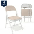 thumbnail image 3 of VECELO 5-piece Folding Table Chair Set, Black Square Table and Set of 4 Chairs, Black, 3 of 7