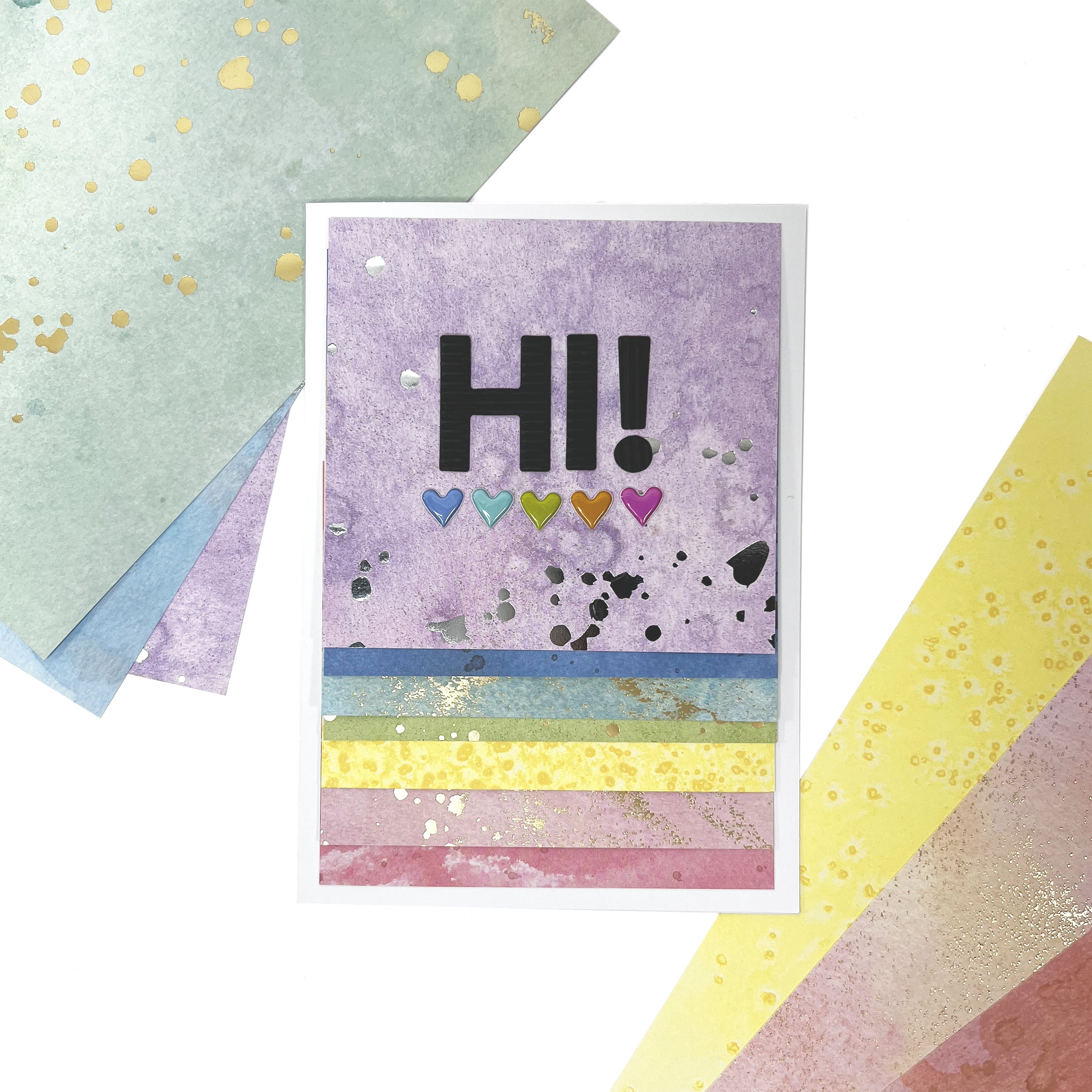 Hello Hobby Metallic Ink 8.5x11 Paper and Cardstock Combo Pad for Scrapbooking and Crafting