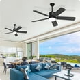 thumbnail image 7 of SKEVEN 52'' Ceiling Fan with Light and Remote Control, 6-Speed Reversible DC Motor, 5 Wood Fan Blades,Black, 7 of 7