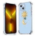 thumbnail image 1 of Sun MoonClear Case for iPhone 13,Aesthetic Art Design Case for Men Women,Unique Soft Transparent TPU Bumper Case Cover, 1 of 5