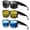 Black/Blue/Yellow, variant on 3pcs Fit Over glasses for Men & Women | Lightweight PC Square Frame | Multi-Color Lenses | Includes Cleaning Cloth | Stylish Vintage Design, Eyewear | Stylish Fit Overs/