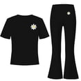 thumbnail image 4 of Mooqilaa Girls Outfit Sets Short Sleeve, 2 Piece Summer Casual Girls Clothing Sets Black Size 8, 4 of 5