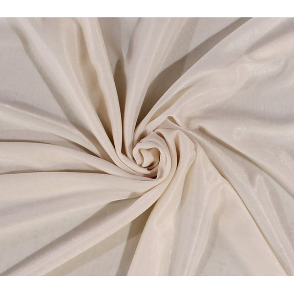 Tricot Ivory Semi-Sheer 2-Way Stretch Soft Body Lightweight 108" Wide Polyester Fabric by the Yard (6716C-1C-Ivory)