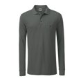 thumbnail image 1 of James and Nicholson - Polo de manga larga con bolsillo para trabajar para hombre (Gris oscuro), 1 of 2