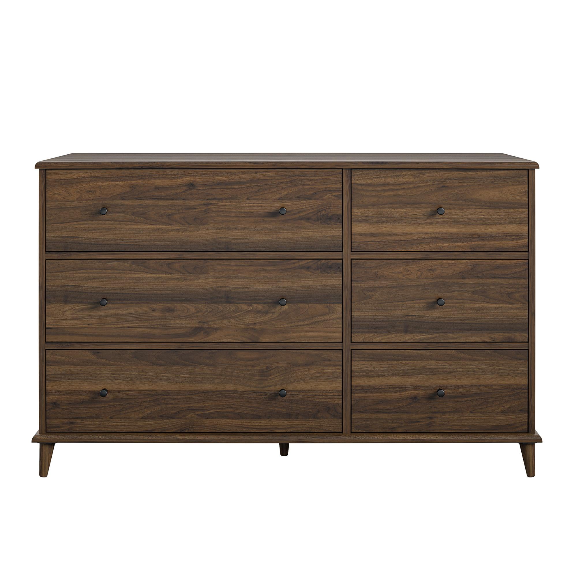 Queer Eye Farnsworth 6 Drawer Mid Century Modern Dresser Walnut