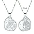thumbnail image 2 of FOCALOOK Athena Owl Necklace Goddess of Wisdom Greek Mythology Sterling Silver Coin Pendant Necklace for Women, 2 of 10